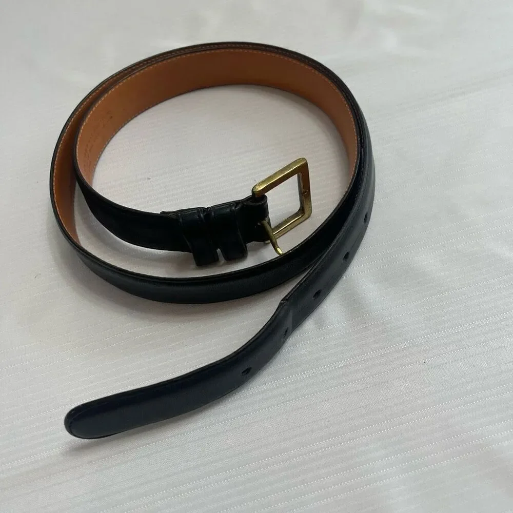 Coach VTG Men’s Black Leather 7601 Brass Buckle Belt Size 42